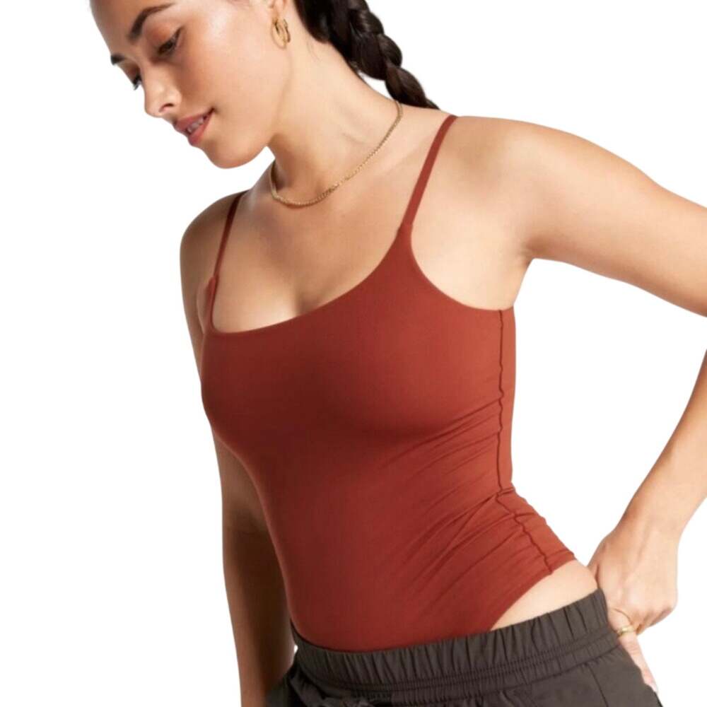 Calia Inspire Tank Cami Red Brown Bodysuit Size XL